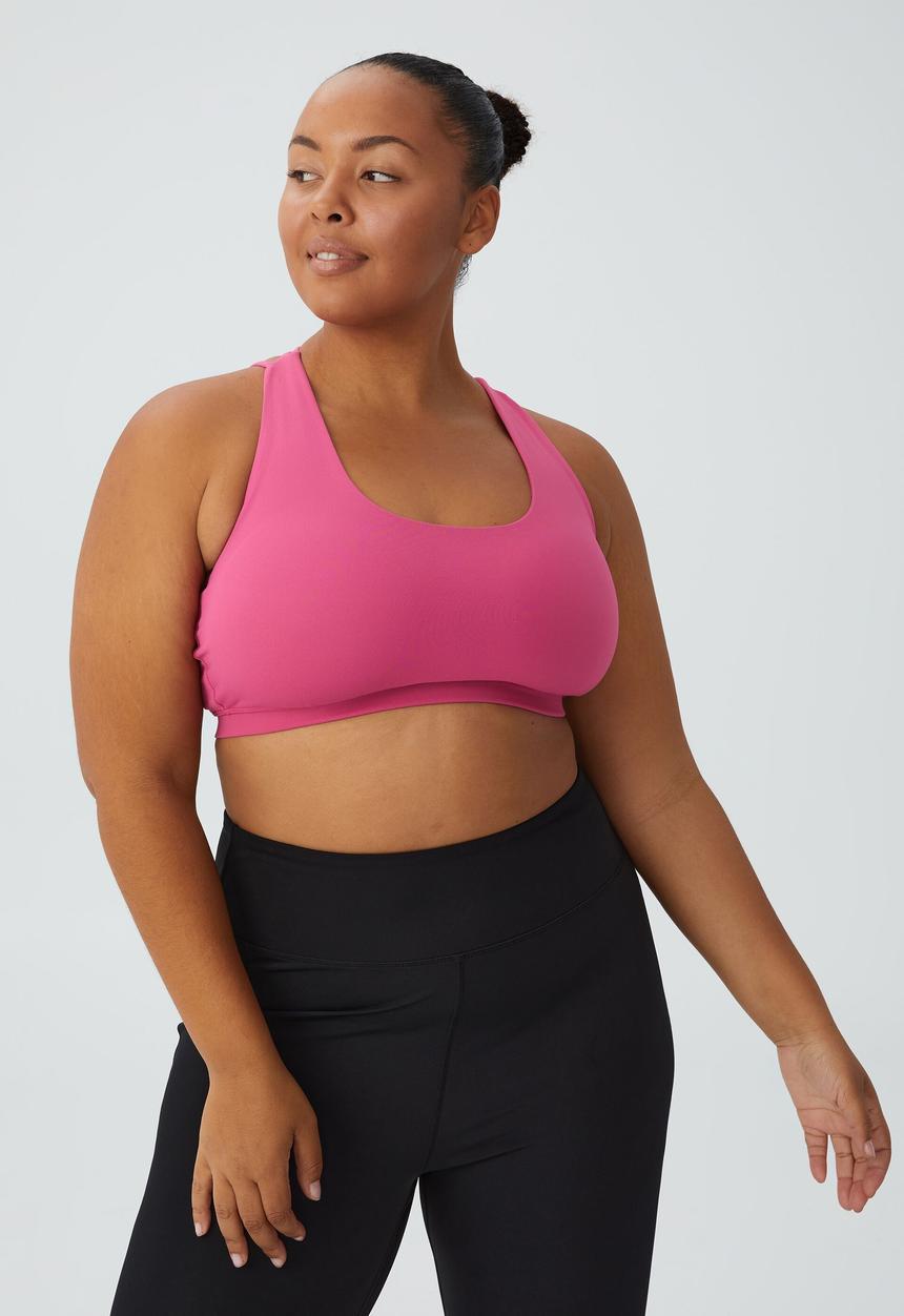 Cotton On - Curve active strappy sports crop - pink