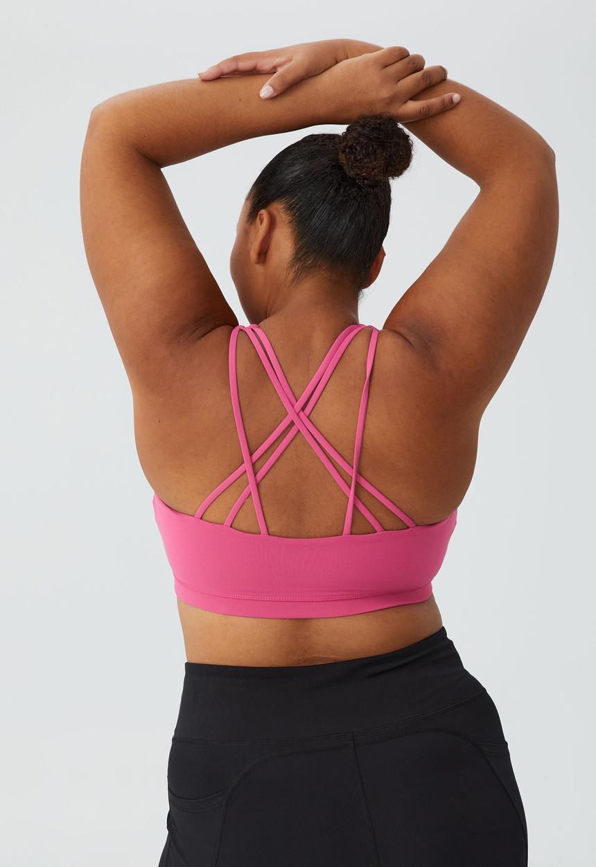 Cotton On - Curve active strappy sports crop - pink