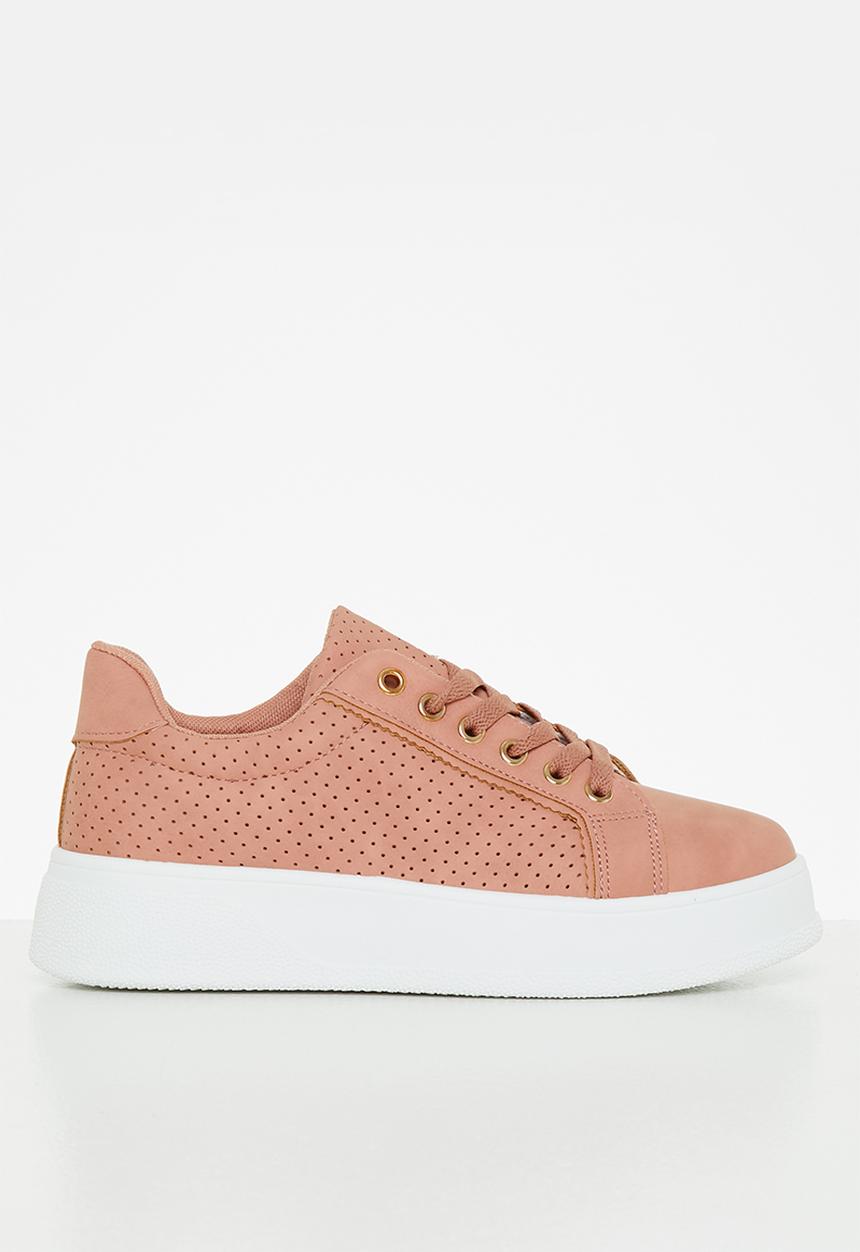 Superbalist - Dakota perforated quarter sneaker - pink