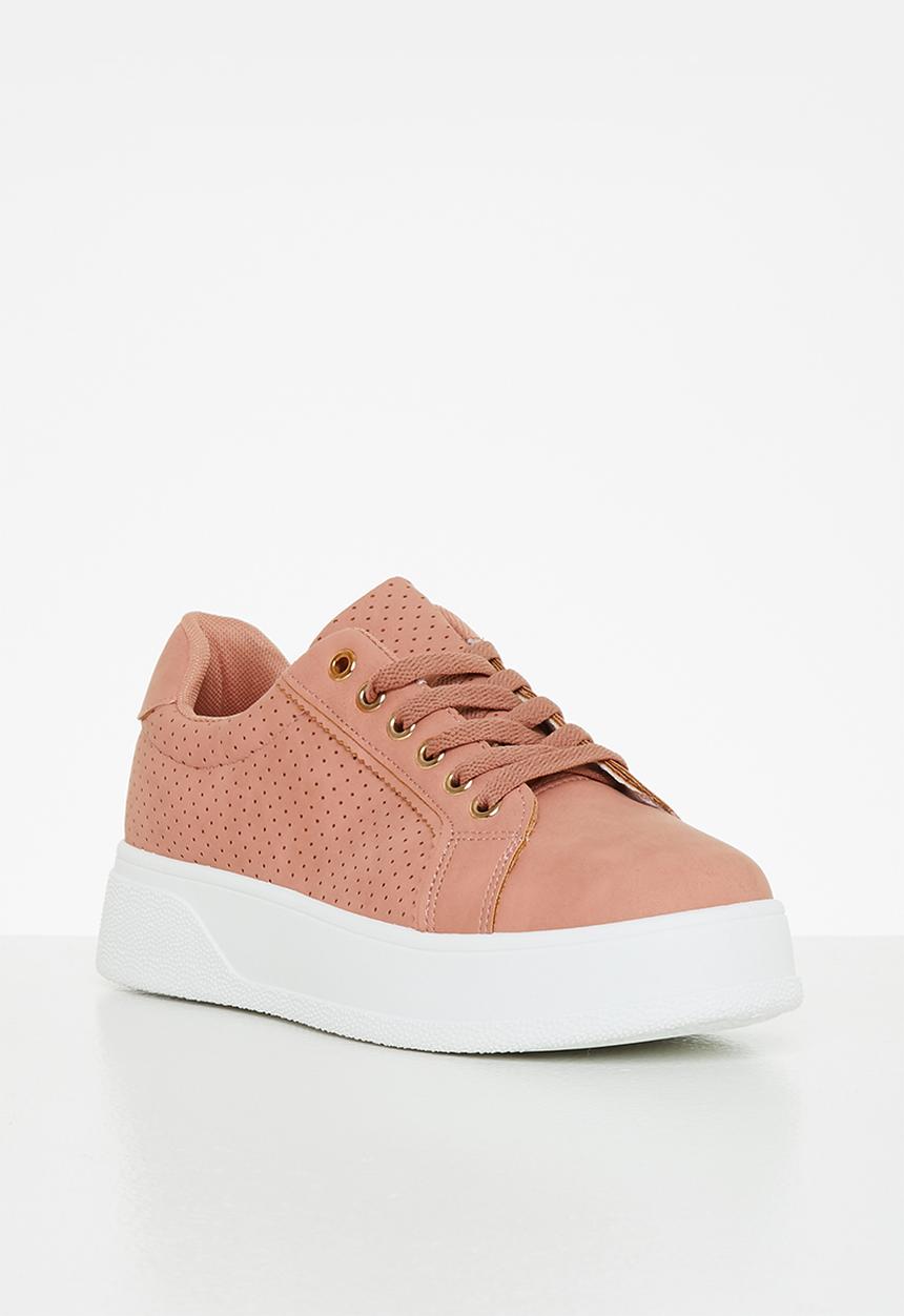 Superbalist - Dakota perforated quarter sneaker - pink