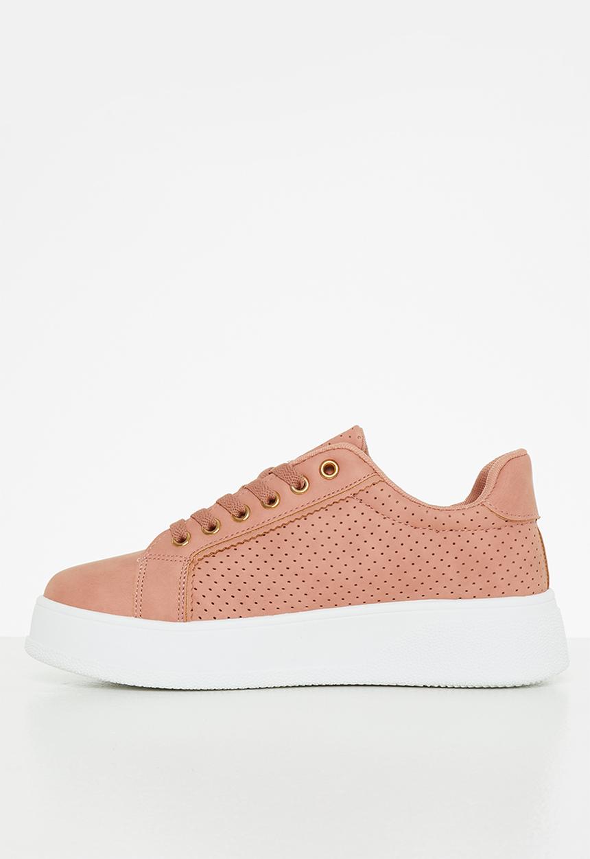 Superbalist - Dakota perforated quarter sneaker - pink