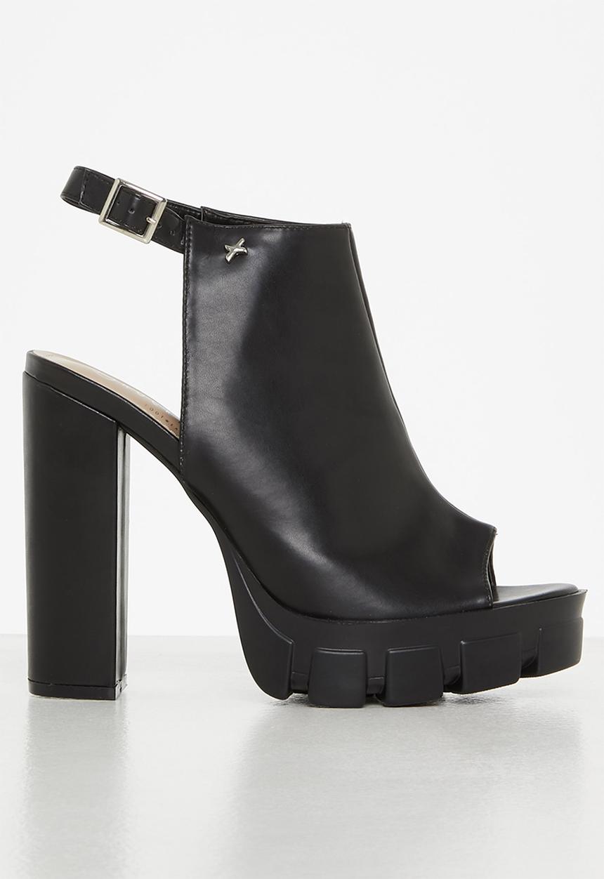 Rock & Co - Onyx 1 ankle tie block heel - black