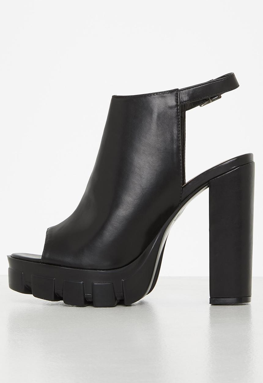 Rock & Co - Onyx 1 ankle tie block heel - black