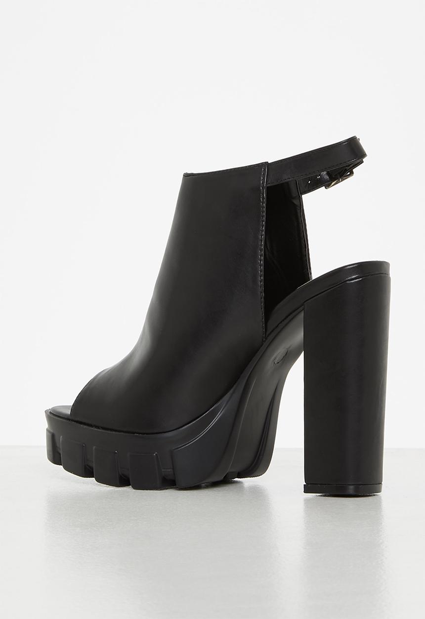 Rock & Co - Onyx 1 ankle tie block heel - black
