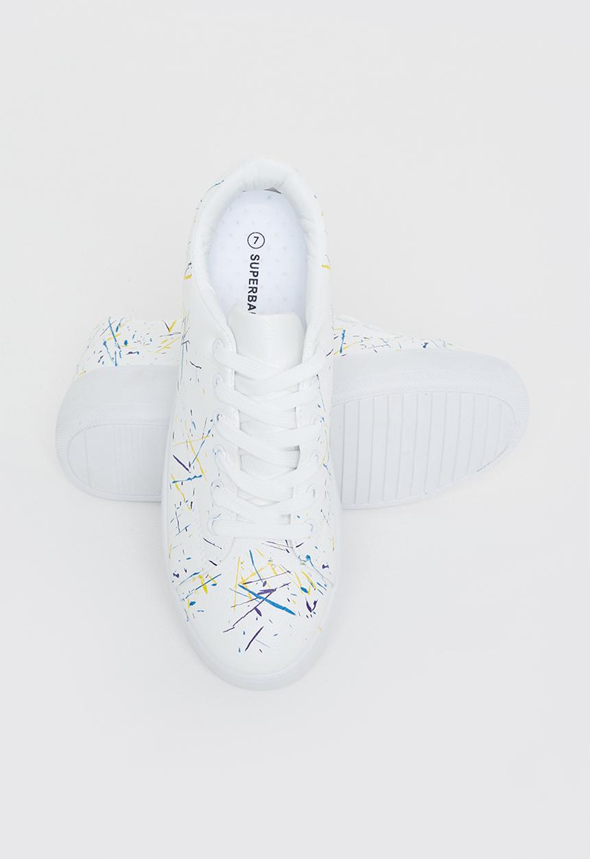 Superbalist - Zuri splatter court sneaker - white