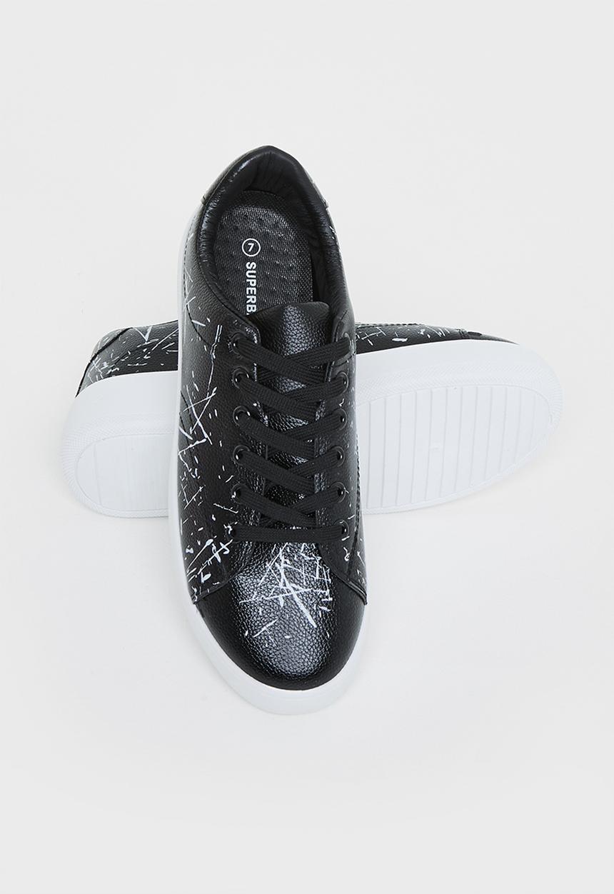 Superbalist - Zuri splatter court sneaker - black