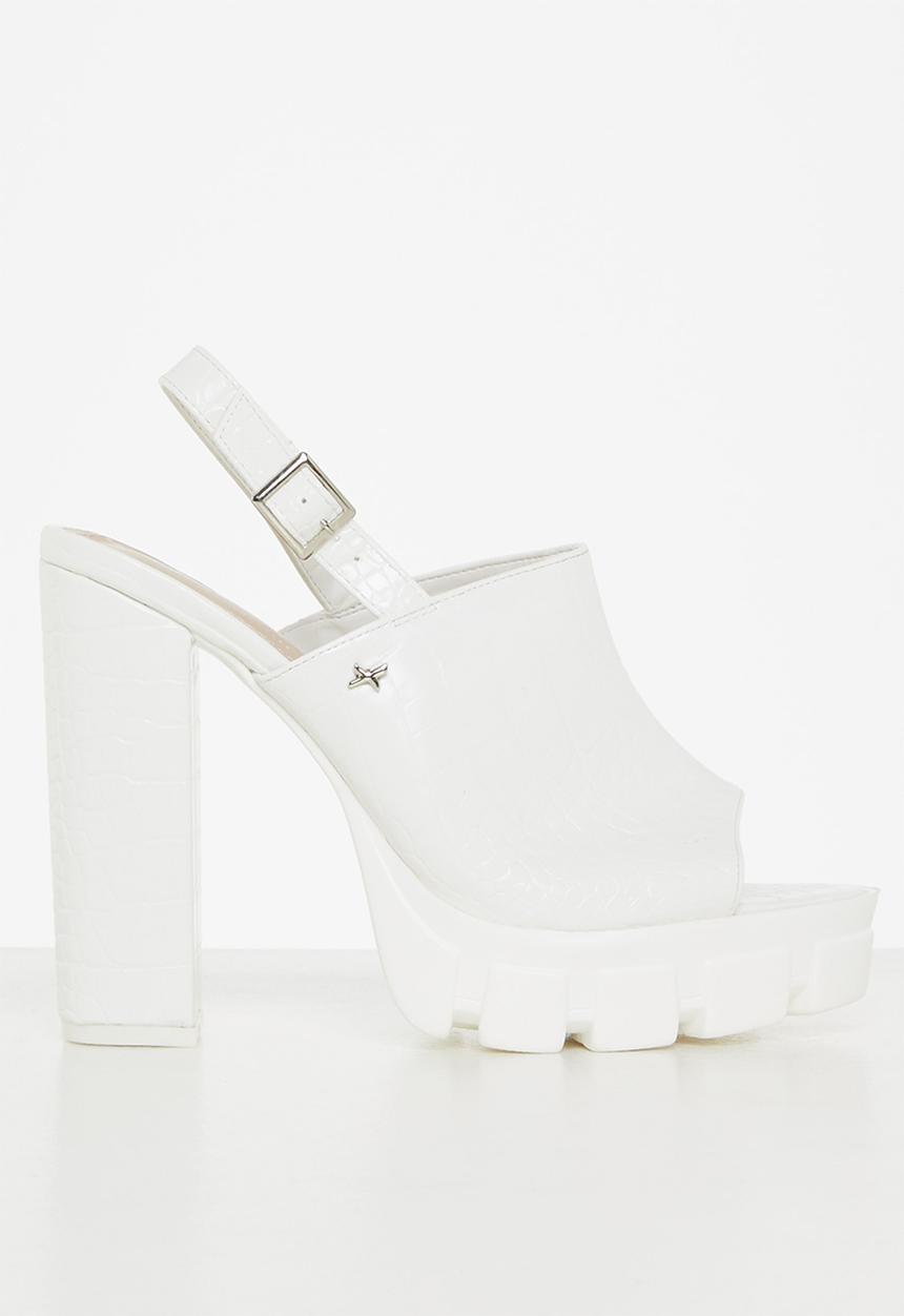 Rock & Co - Movida 2 slingback block heel - white