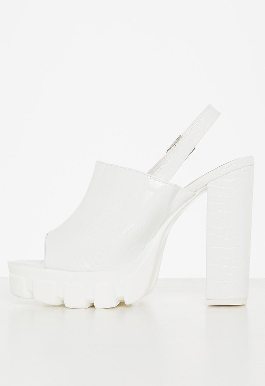 Rock & Co - Movida 2 slingback block heel - white