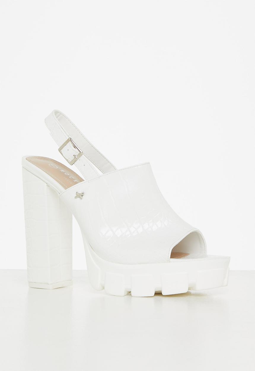 Rock & Co - Movida 2 slingback block heel - white