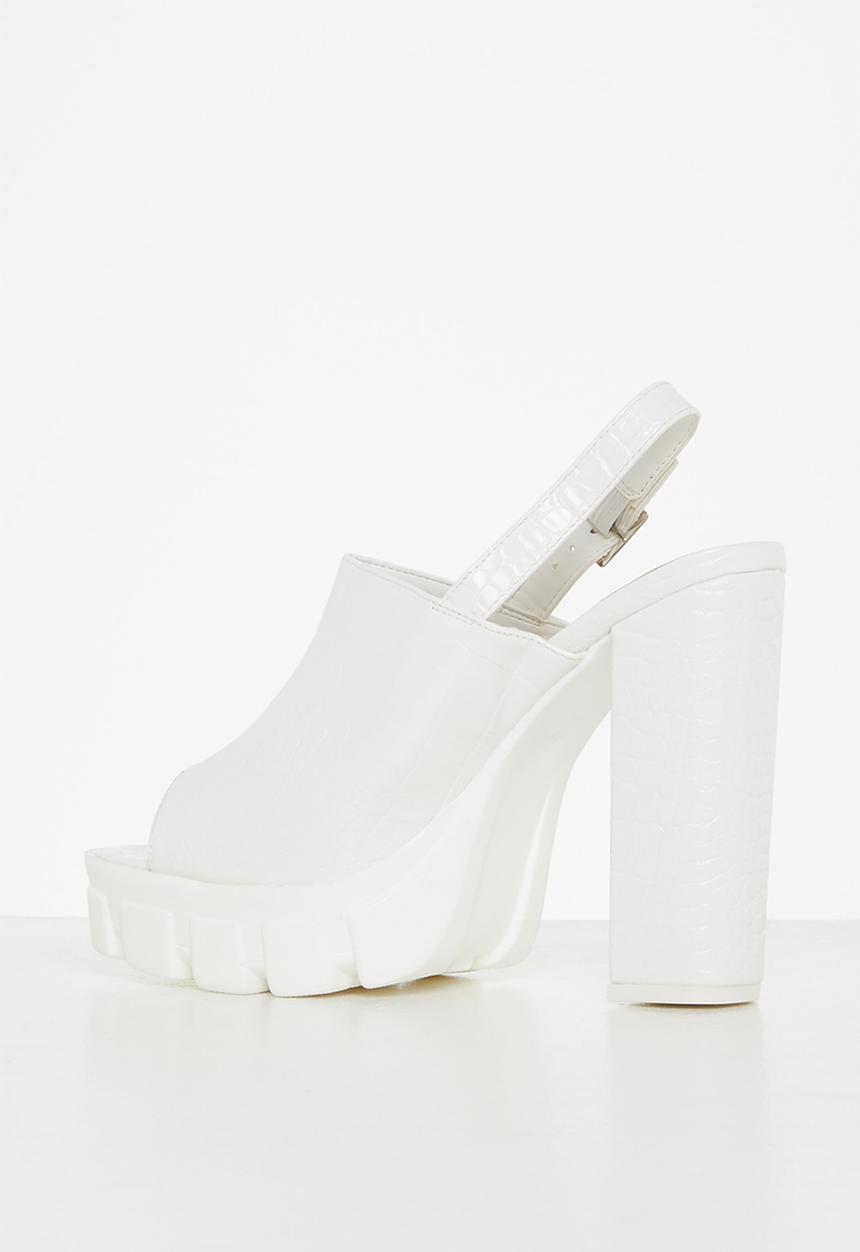 Rock & Co - Movida 2 slingback block heel - white
