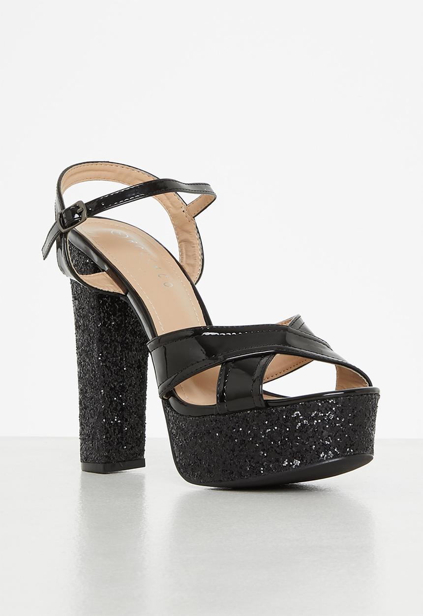 Rock & Co - Grand 1 ankle tie platform heel - black
