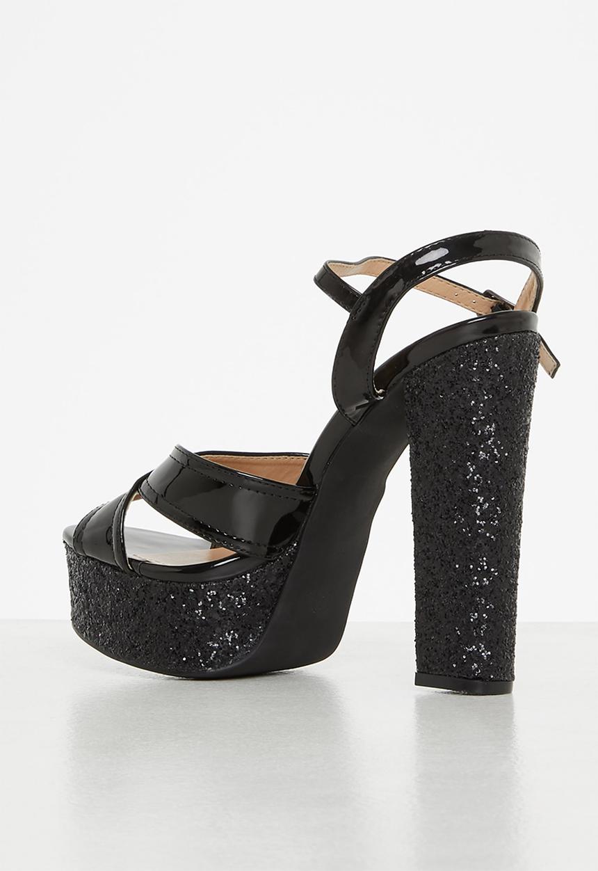 Rock & Co - Grand 1 ankle tie platform heel - black