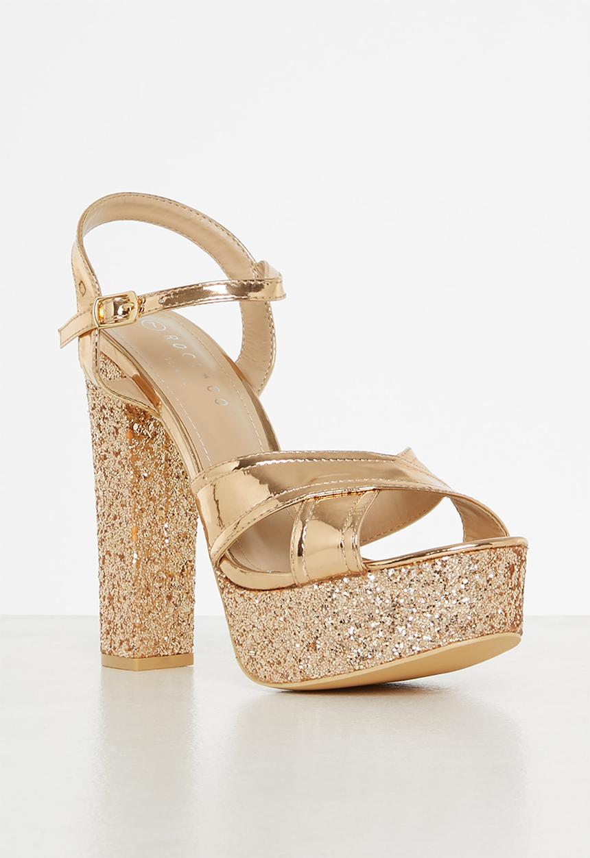 Rock & Co - Grand 1 ankle tie platform heel - rose gold