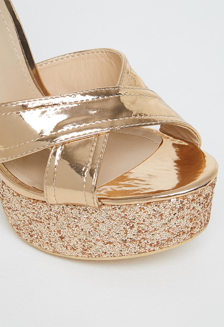 Rock & Co - Grand 1 ankle tie platform heel - rose gold