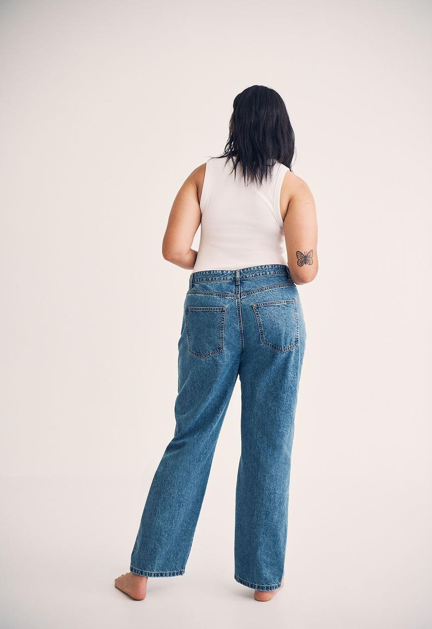 Cotton On - Curve loose straight jean - offshore blue rip