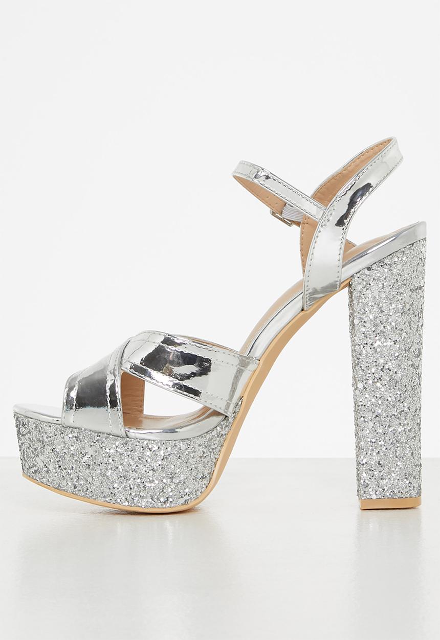 Rock & Co - Grand 1 ankle tie platform heel - silver