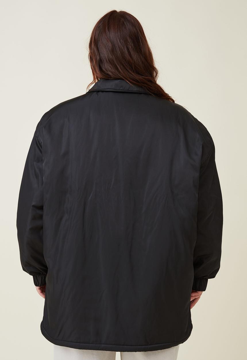 Cotton On - Curve padded oversized jacket - black