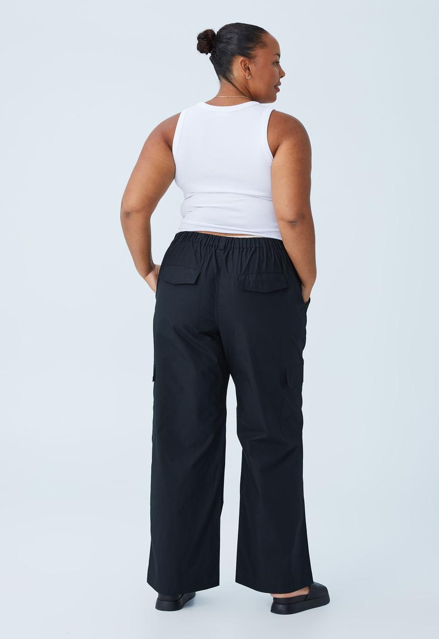 Cotton On - Curve scout cargo pant - black