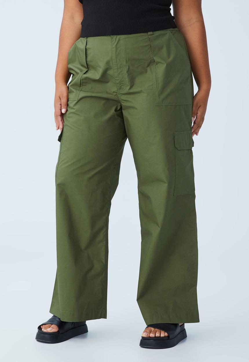 Cotton On - Curve scout cargo pant - khaki green
