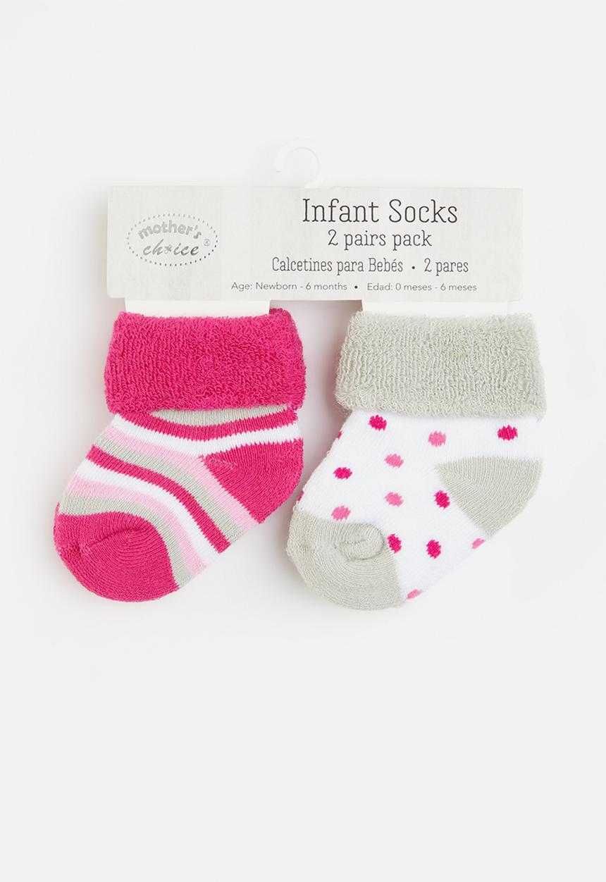 Little Lumps - 2-Pack socks - pink & white