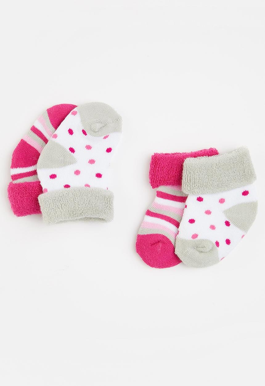Little Lumps - 2-Pack socks - pink & white