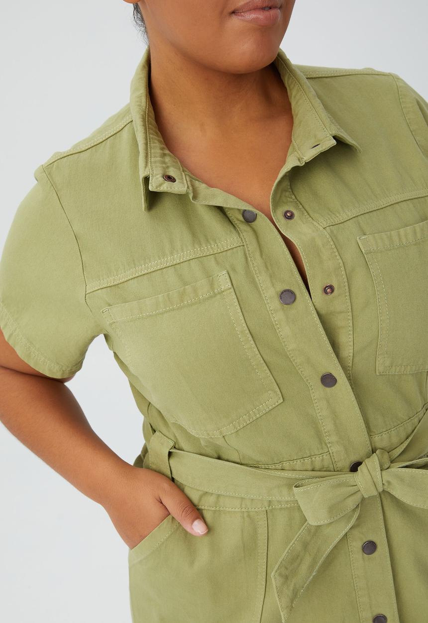 Cotton On - Curve utility mini dress - khaki