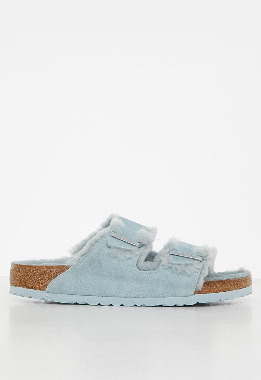 Birkenstock - Arizona suede leather/fur regular - light blue