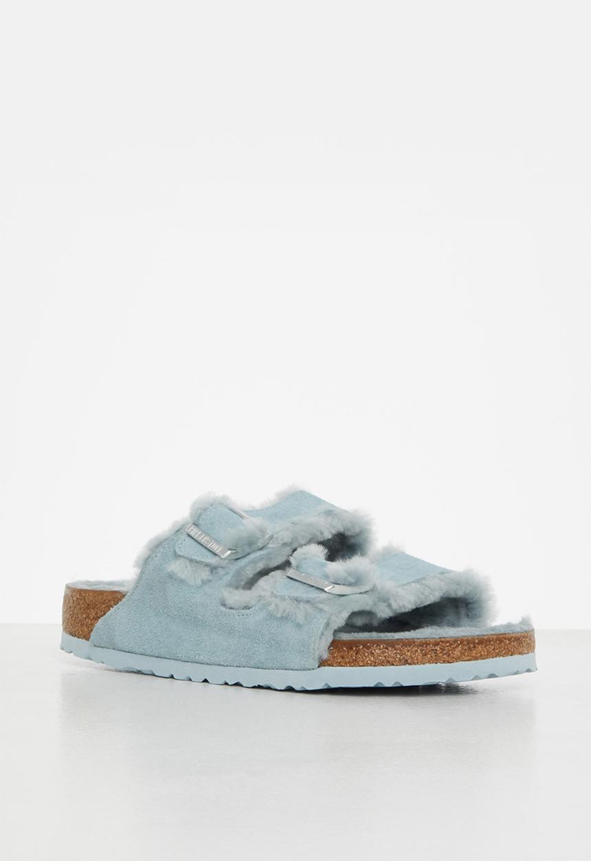 Birkenstock - Arizona suede leather/fur regular - light blue