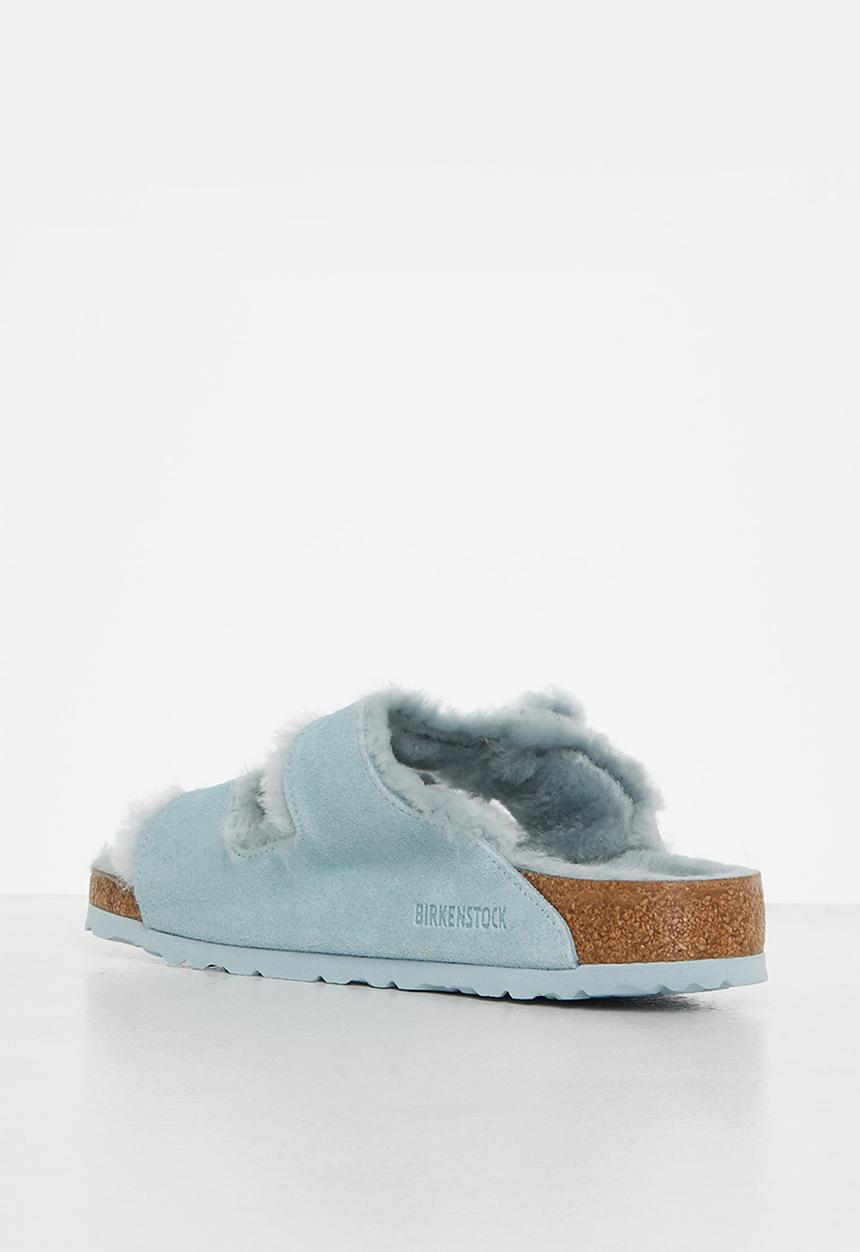 Birkenstock - Arizona suede leather/fur regular - light blue
