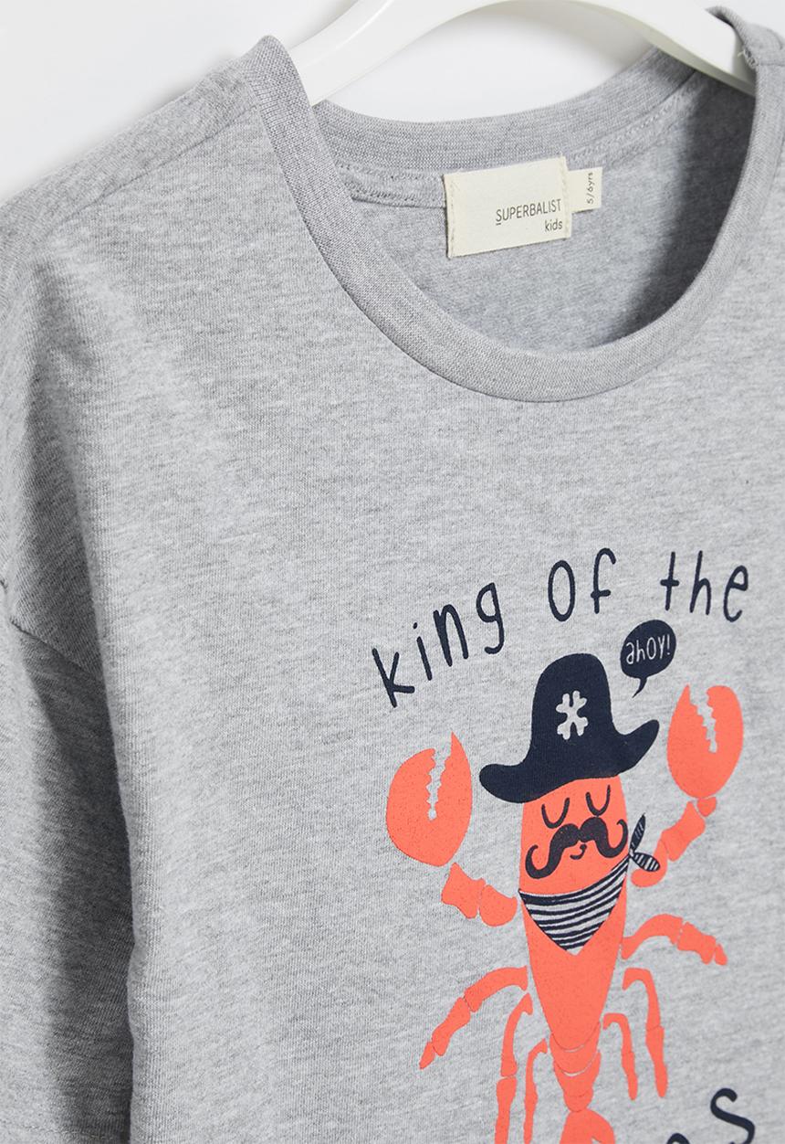 Superbalist Kids - Younger boys oversized boxy tee - grey melange