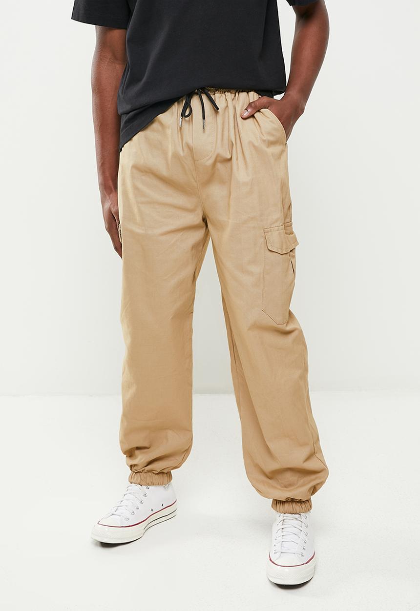 basicthread - Slim fit cuffed chino - tan