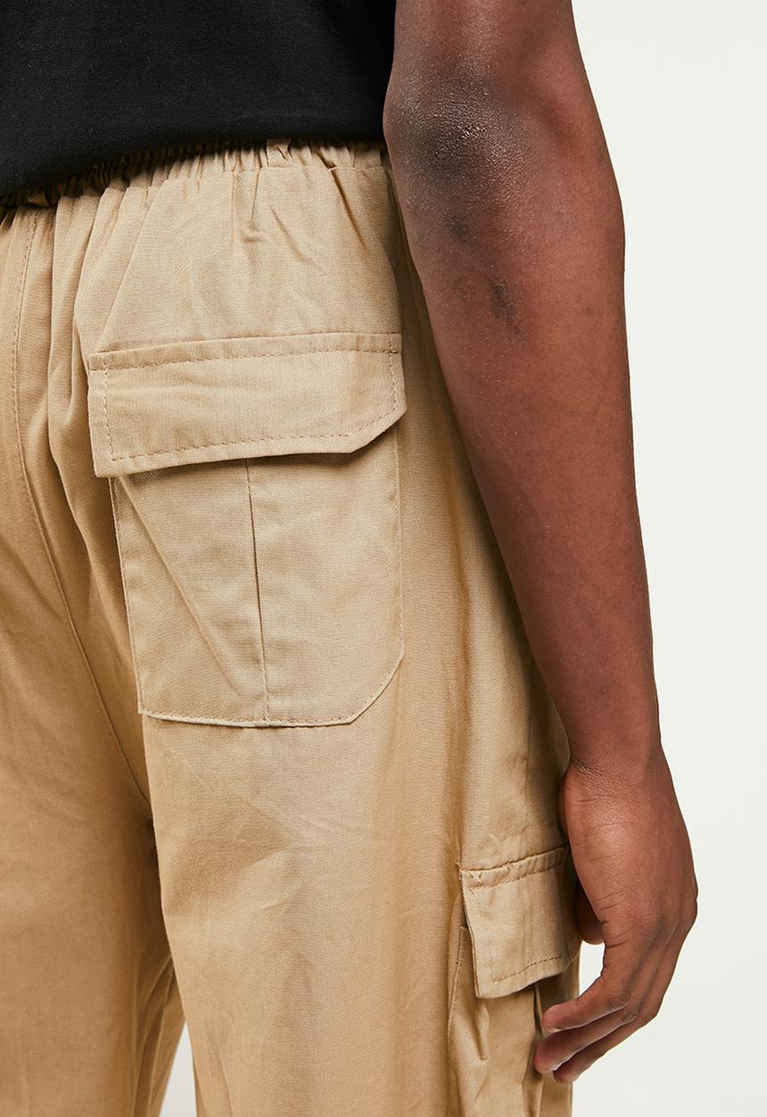 basicthread - Slim fit cuffed chino - tan