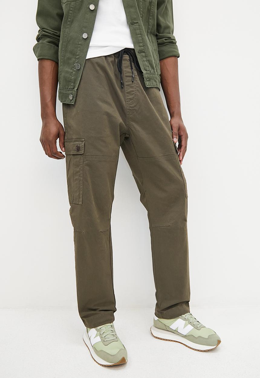 STYLE REPUBLIC - Slim tapered elastic cargo pant - dark green