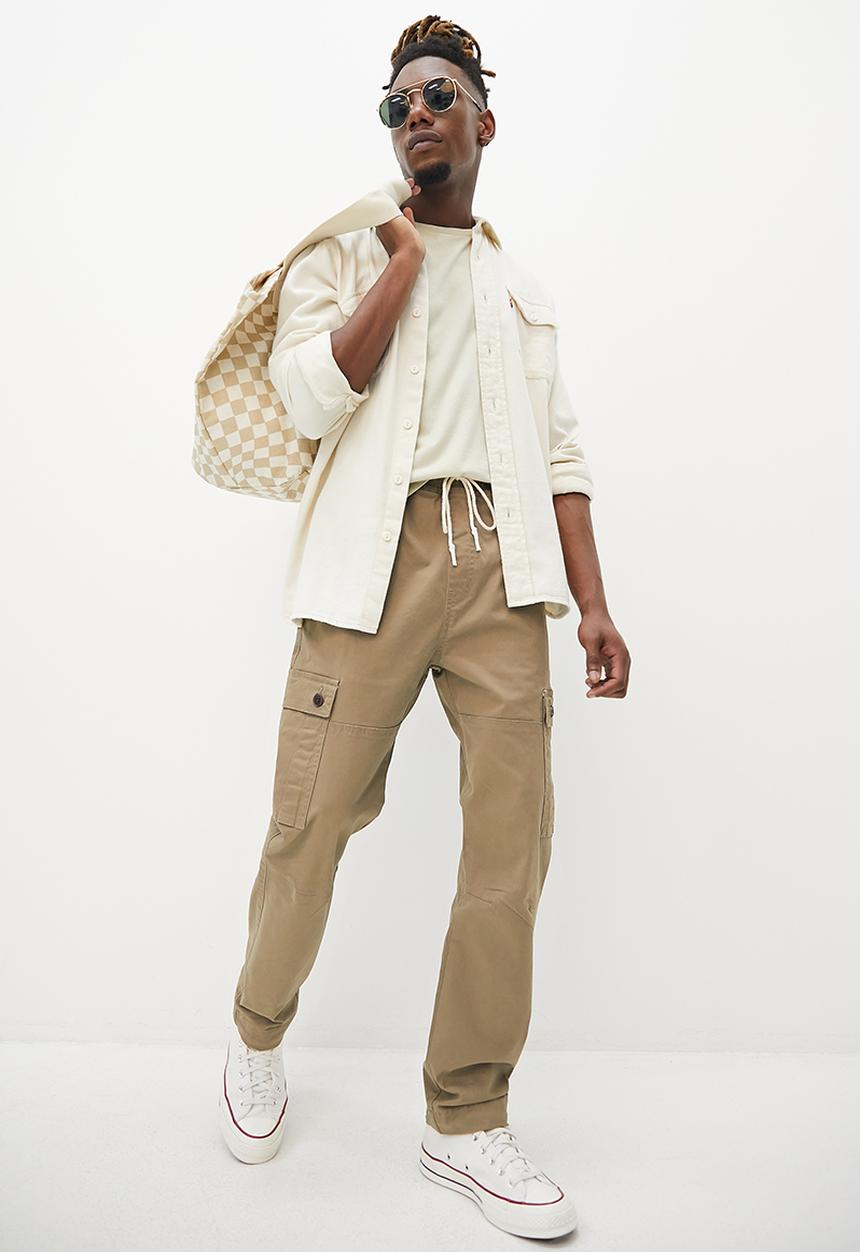 STYLE REPUBLIC - Slim tapered elastic cargo pant - taupe