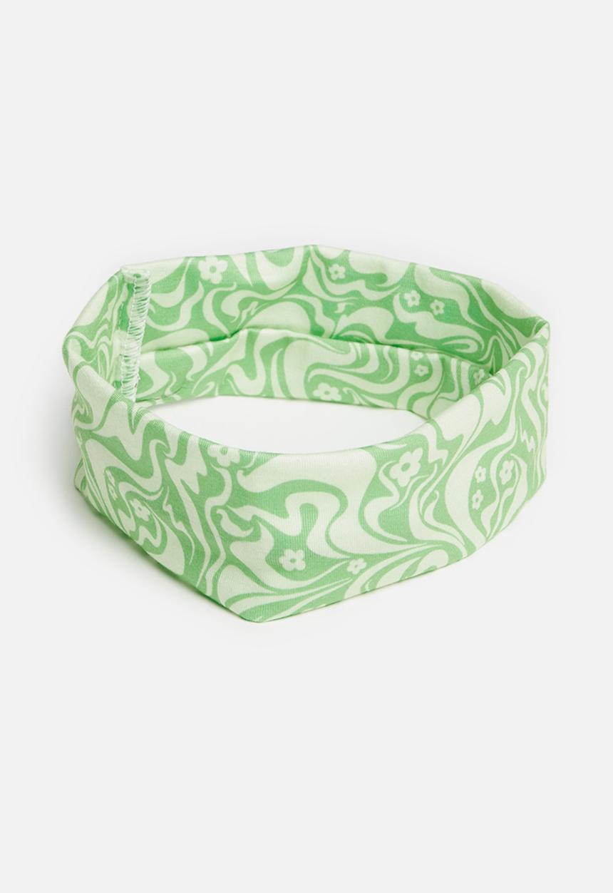 Rubi - Sadie soft headband - green warped daisy