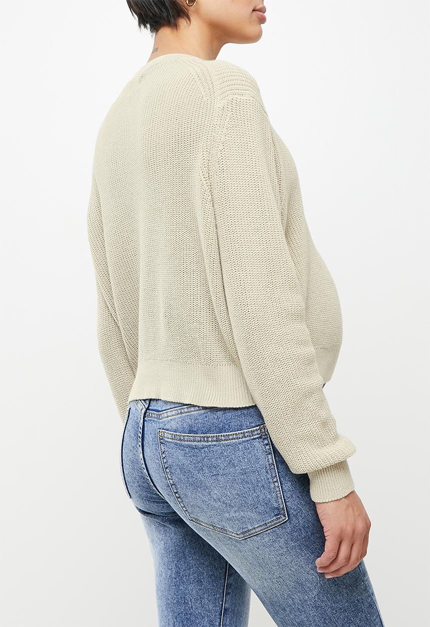 Cotton On - Bump friendly everyday crop pullover - washed sand
