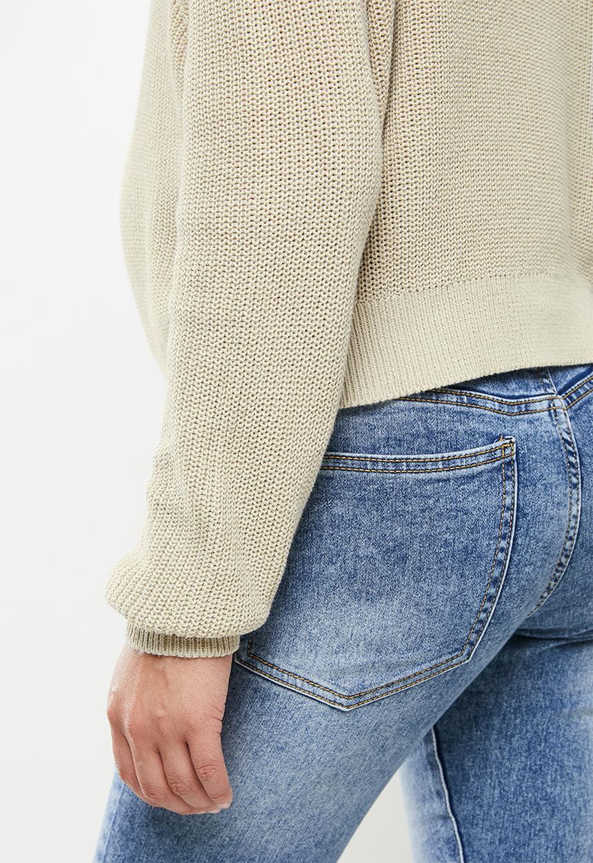 Cotton On - Bump friendly everyday crop pullover - washed sand