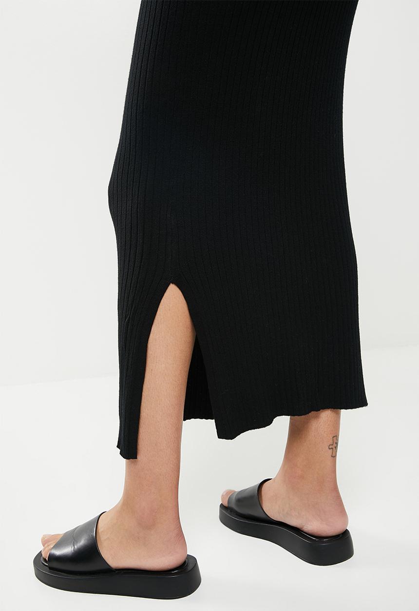 Cotton On - Maternity friendly ribbing midi skirt - black