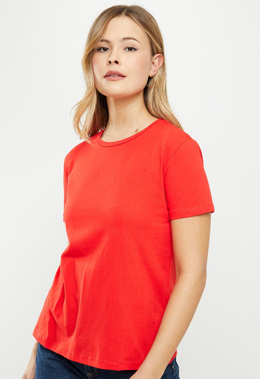 Trendyol - Single jersey crew neck 2-pack knitted T-shirt - red & white