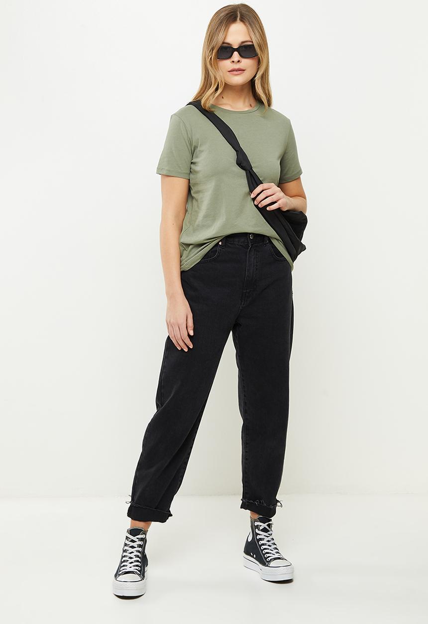 Trendyol - Single jersey crew neck 2-pack knitted T-shirt - khaki & salmon