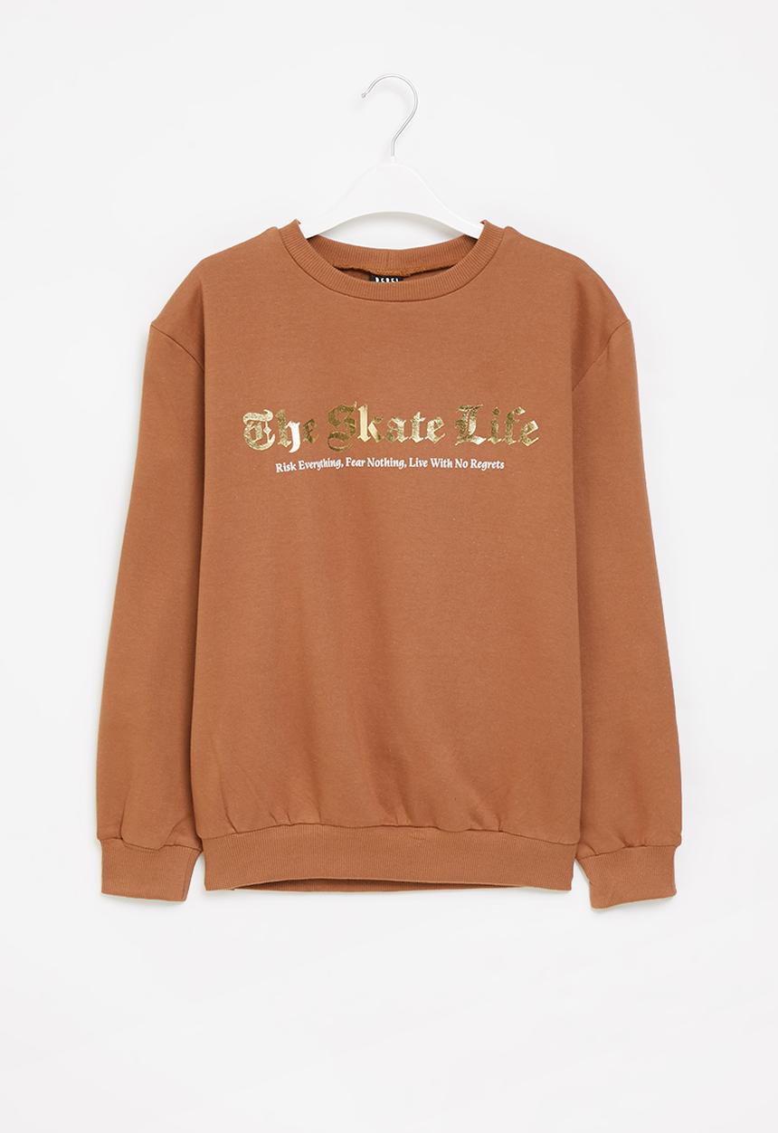 Rebel Republic - Graphic sweat top - tobacco
