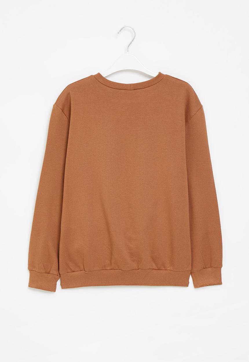 Rebel Republic - Graphic sweat top - tobacco