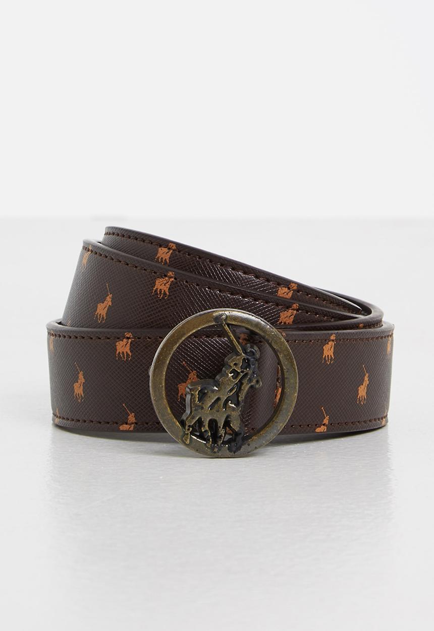 POLO - Sophie  coated leather  belt - brown