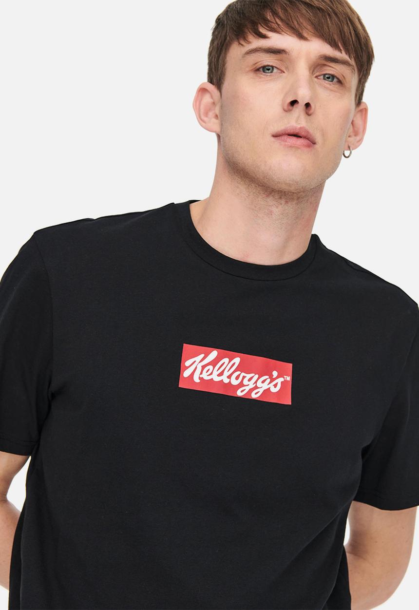 Only & Sons - Onskelloggs reg ss logo tee - black