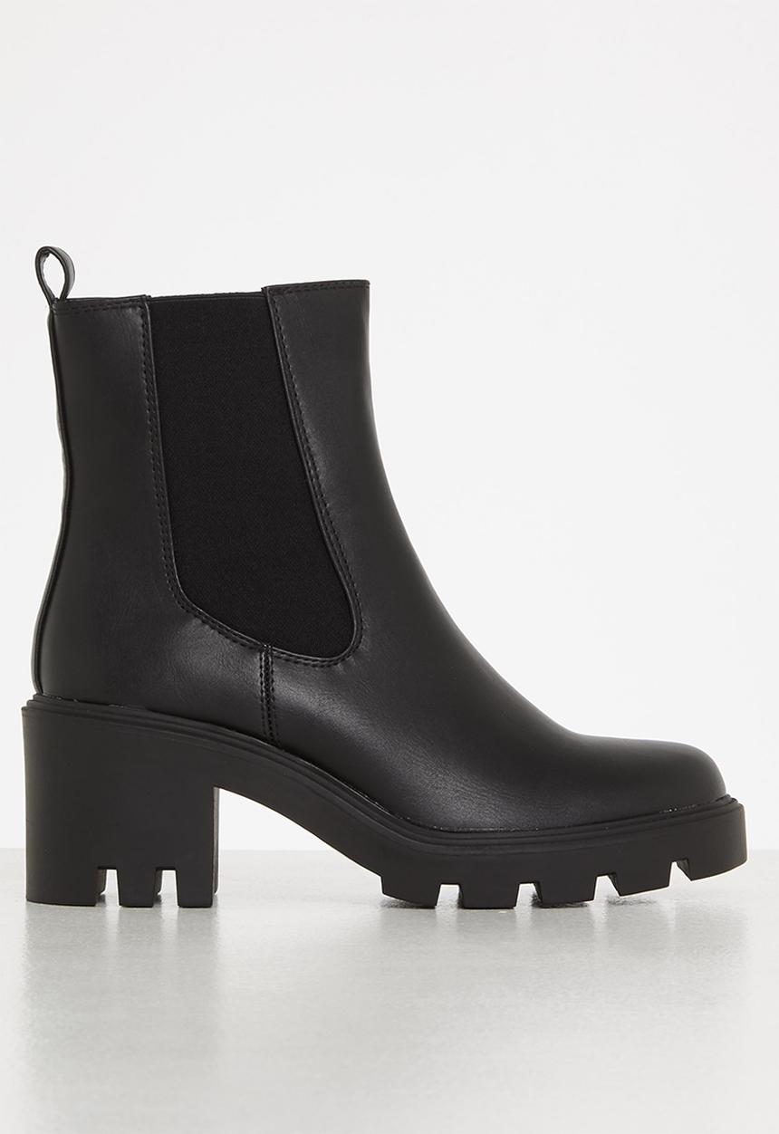 Missguided - Cleated heel chelsea boot - black