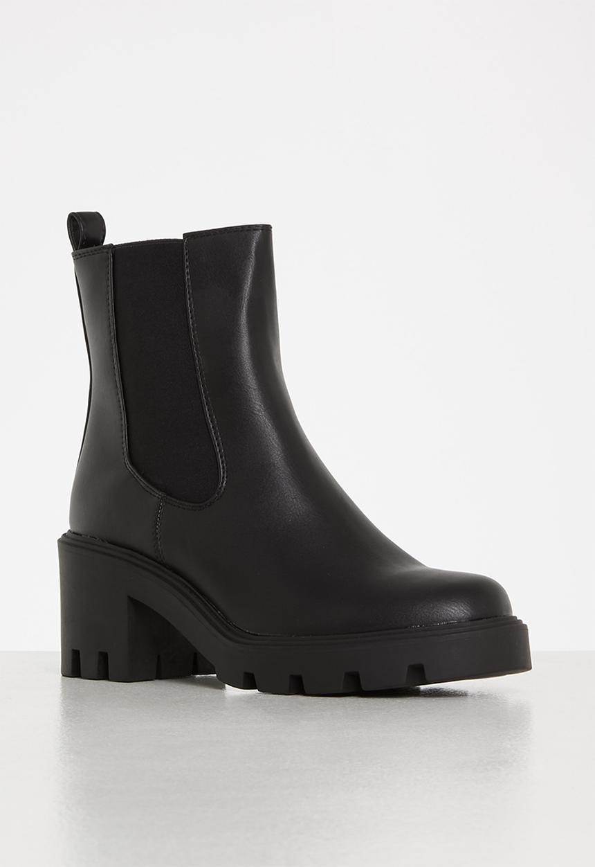 Missguided - Cleated heel chelsea boot - black