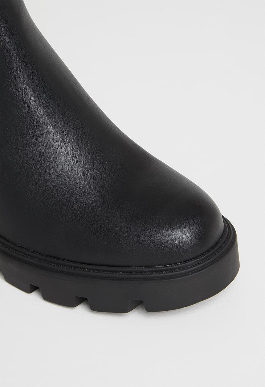 Missguided - Cleated heel chelsea boot - black