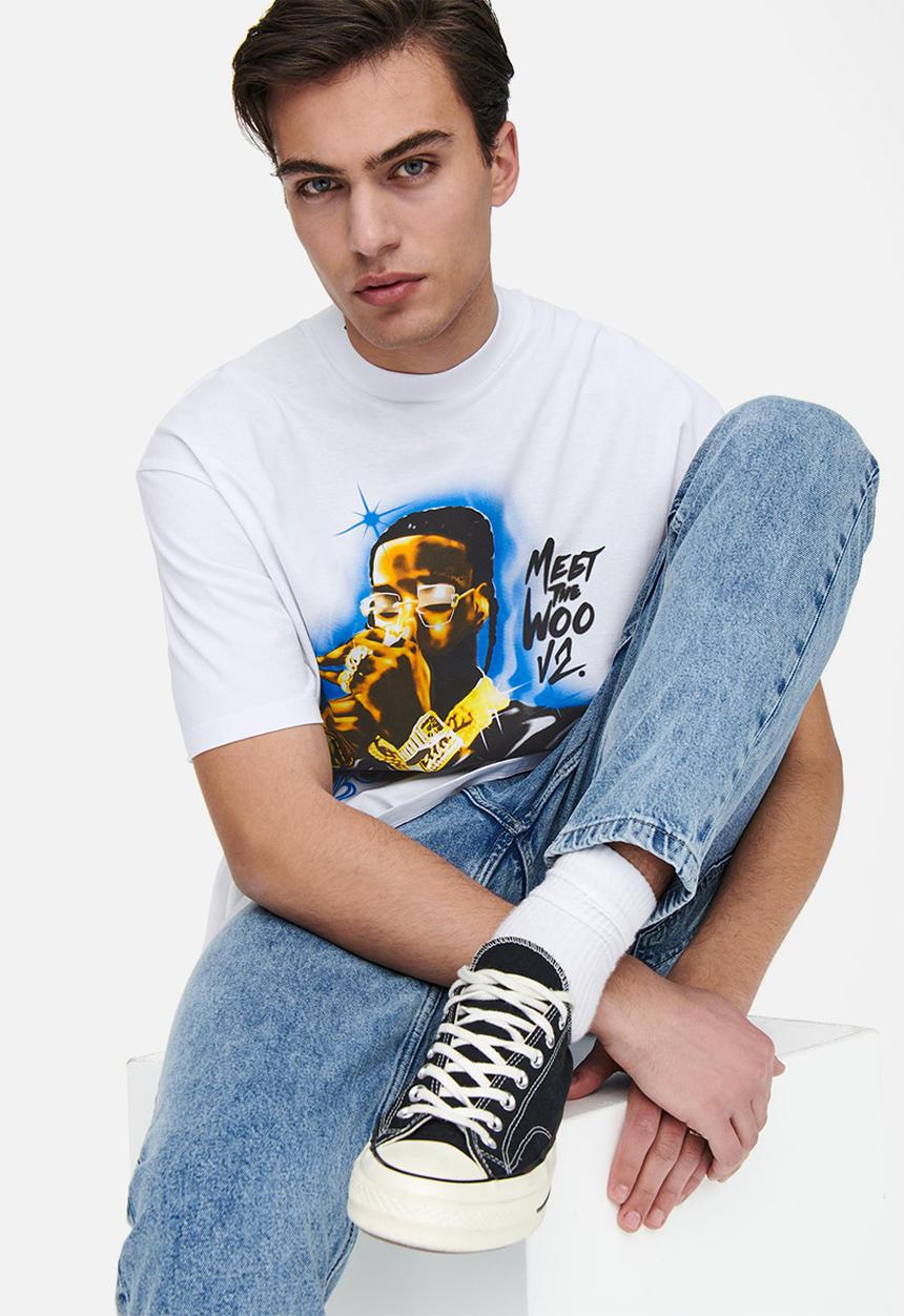 Only & Sons - Onspopsmoke ovz ss tee - white