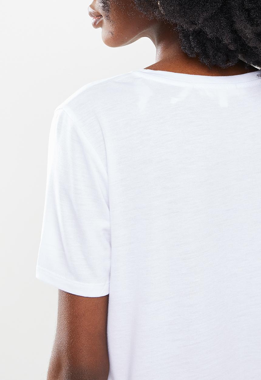 Koton - Patterned basic T-shirt - white
