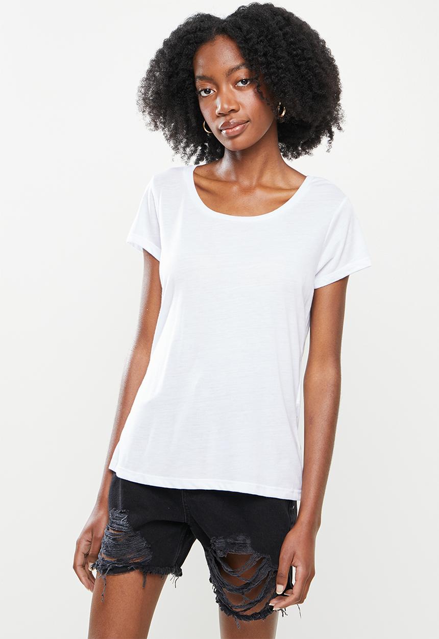 Koton - Scoop neck T-shirt- white